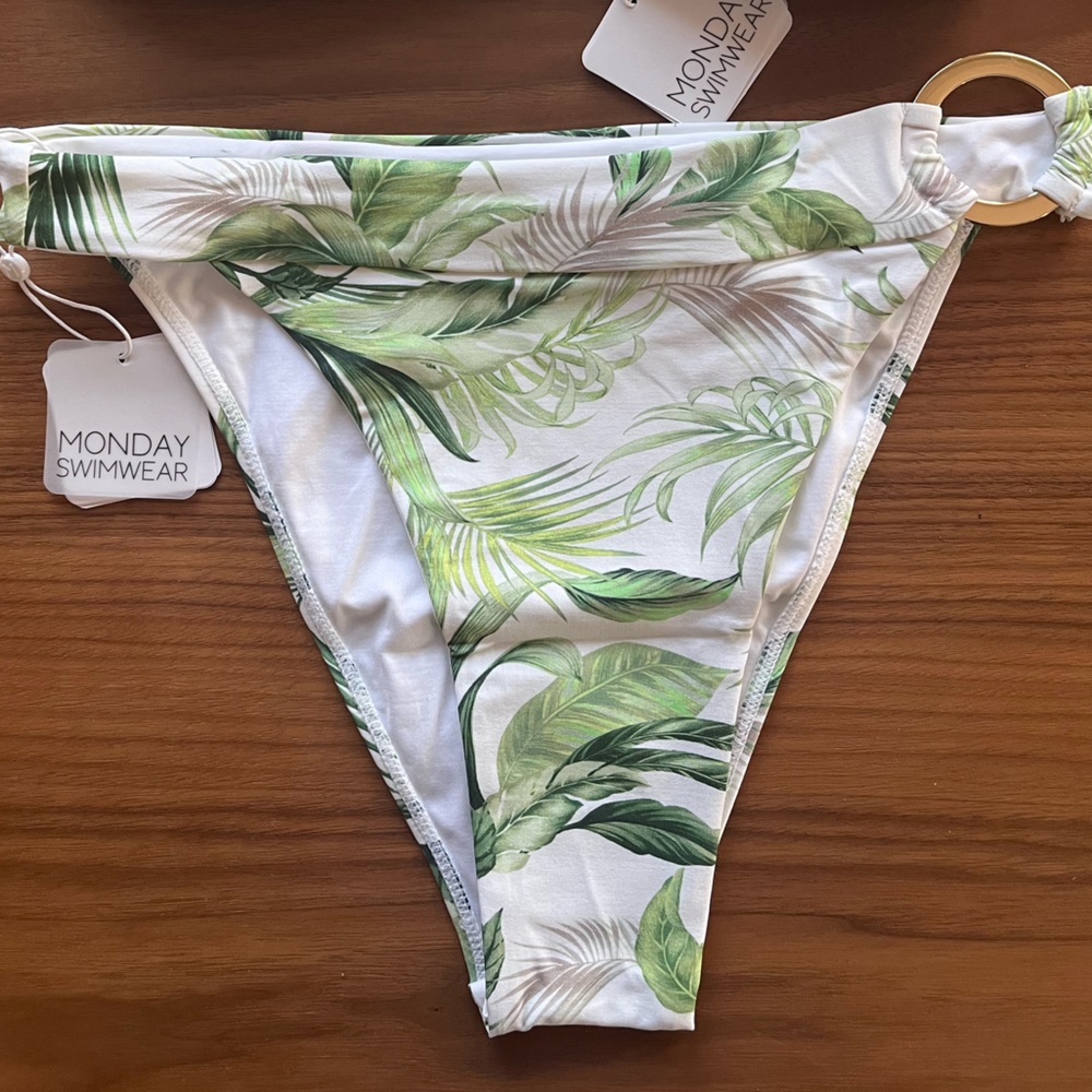 NWT Monday Swimwear Antigua Bottoms Swimsuit Bikini Gold Circle High Cut… - Picture 4 of 9